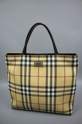 Bolso de Mano BURBERRY Vintage Nova Check Usado PVC/Cuero Marrón Lona Talla Mediana Foto 1 de 4