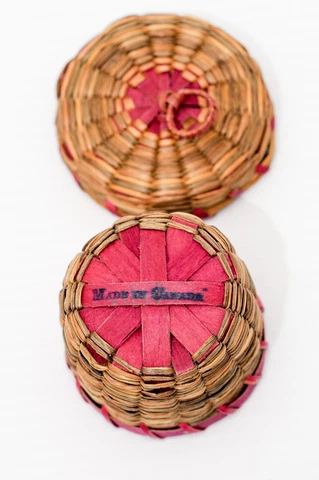 2” Mini Wicker Baskets Trinket  Box Multicolored  Made in Canada Cover