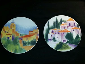 CERTIFIED INTERNATIONAL PROVENCE French Countryside Decorative Plates Set of 2 - Picture 1 of 6