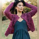 NWT Liz Alig Handmade in Nepal 100% Wool Bobble Knit Cardigan Sweater Women’s XL