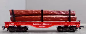 BACHMANN HO SCALE FREIGHT CAR LOUISVILLE & NASHVILLE HEAVY LOG CAR - Picture 1 of 6