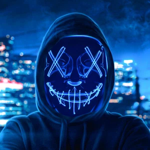 Halloween Clubbing Party Light Up Scary LED Mask Costume Rave Cosplay Purge Mask - Picture 1 of 18