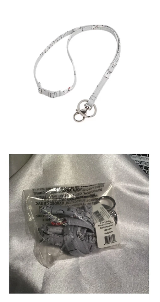 Vera Bradley Iconic Breakaway Lanyard Beary Merry Polar Bear