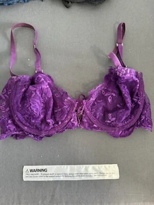 LA PERLA Purple Lace Bra Size 34D Retail $500 - Picture 1 of 9