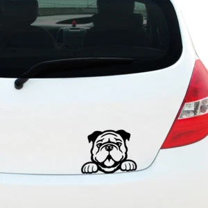 Peeking BULLDOG Decal Sticker Car Window Bumper Pet Dog Puppy Rescue - Picture 1 of 39