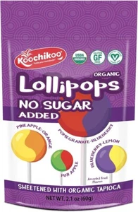 Organic & Sugar Free Lollipops Pouch, Assorted Fruit Flavors, No Sugar Added (10 - Picture 1 of 1