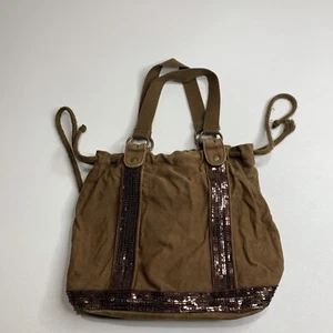 Gap Kids Original Purse Brown Canvas Drawstring Lined - Picture 1 of 8