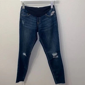 JESSICA SIMPSON Maternity Jeans Size Small Skinny Ankle Distressed blue - Picture 1 of 9