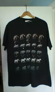 Vintage C.S.T. Studio T Shirt 22W Black With Animals On The Front Short Sleeve - Picture 1 of 5