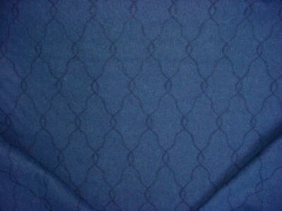 1-1/8Y Stroheim Winterbury Wool Blue Topaz Lattice Drapery Upholstery Fabric - Image 1 of 4
