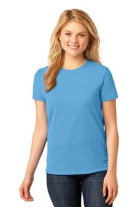 3 Pack Of Port & Company LPC54 Women's Cotton Crew Neck Stylish T-Shirt - Picture 1 of 30