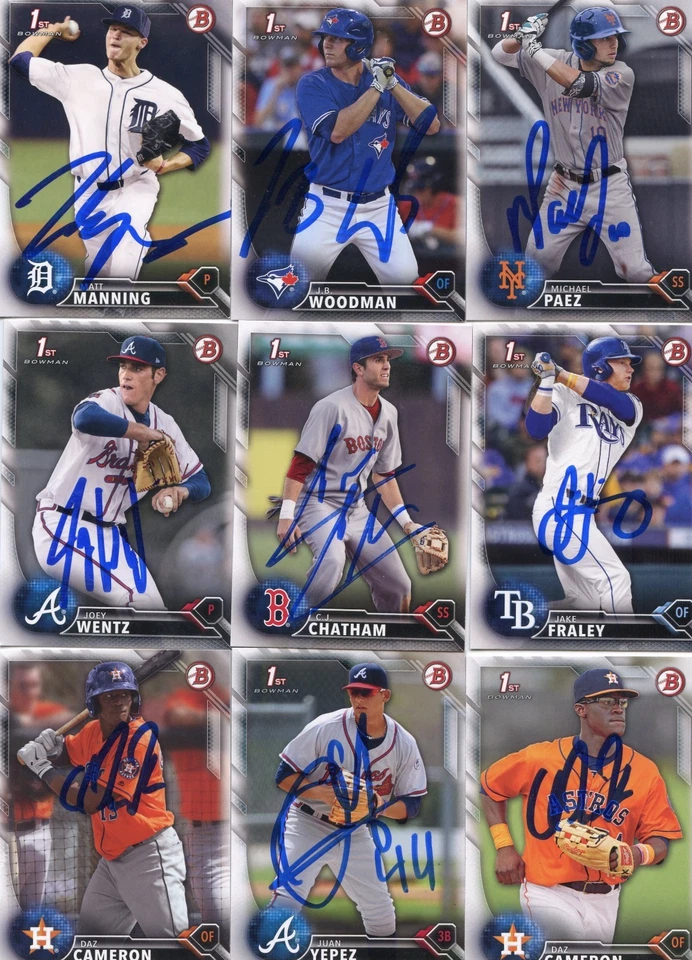 DAZ CAMERON SIGNED 2016 BOWMAN PROSPECT 1ST BOWMAN ROOKIE CARD AUTO  - Image 1 of 1