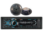 2 Black 525 Speakers And Boss Bluetooth Ipod Usb Aux Sd Marine Receiver
