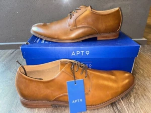 Apt 9 Ortholite Impressions Mens Shoes 13M Wallburg Oxford Dress Tan NEW w/BOX - Picture 1 of 5