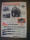 1958 Peters Packs The Power Remington Ammo Dupont Brown Bear Vintage Print Ad 68