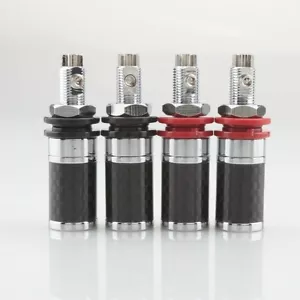 4PCS Speaker Terminal Rhodium Plated Copper 5-Way Audio Amplifier Binding Post - Picture 1 of 9