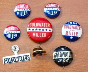 1964 BARRY GOLDWATER Miller Campaign Pin Pinback Button Political President LOT - Picture 1 of 7