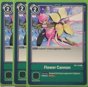 Digimon - Cañón de flores (x3) - BT1-110 raro - refuerzo especial de liberación - Imagen 1 de 1