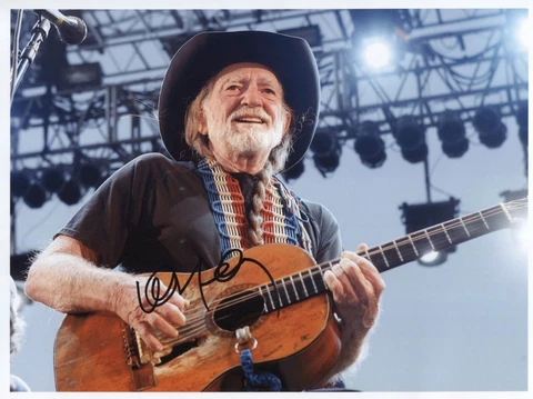 Willie Nelson (Country Legend) Signed 8" x 10" Photo + Hologram COA Cover