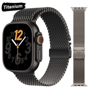 Titanium Milanese Loop Strap For Apple Watch Ultra 2 10 9 8 7 44/45/46/49mm Band - Picture 1 of 16