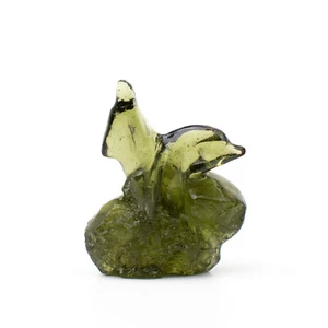 3,16g MOLDAVIT echter Tektit DELFINE Handarbeit Schnitzerei #CM106 - Bild 1 von 2