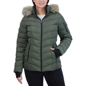 Chaqueta acolchada con capucha NAUTICA verde aislada resistente al viento de piel sintética XL - Imagen 1 de 20