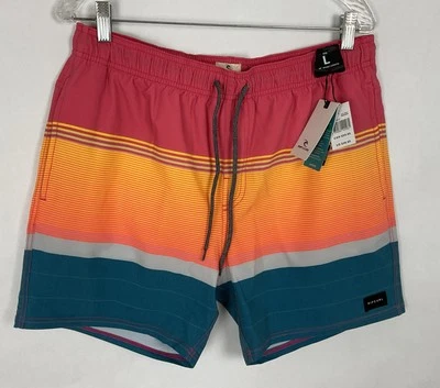 Rip Curl Lay Days Board Shorts Mens Sz Large Regular Fit Stretch Striped Pockets - Image 1 of 4