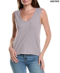 TANQUE JAMES PERSE NUEVO CON ETIQUETAS $95 CUELLO EN V ALGODÓN IRIS. TALLAS 1(S), 2(M) - Imagen 1 de 19