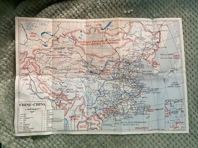 Mapa de la era soviética comunista raro de colección de China Foto 1 de 4