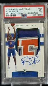 2019-20 PANINI NATIONAL TREASURES RJ BARRETT EMERALD #D 3/5 RC AUTO ROOKIE PSA 7 - Picture 1 of 2