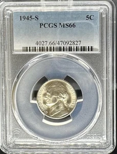 1945-S Jefferson Nickel MS66 PCGS (#PA47092827) - Picture 1 of 2