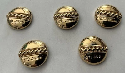 St. John Set Of 5 Gold Tone Logo Replacement Shank Buttons - Image 1 of 3