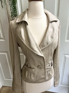 Vintage Y2K hellbraun 2 Knöpfe tailliert Jacke Blazer City Girl Officecore adretter Grunge M/L - Bild 1 von 11
