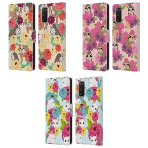 HEAD CASE DESIGNS FLORAL & ANIMAL PATTERN LEATHER BOOK CASE FOR SAMSUNG PHONES 1 - Picture 1 of 9