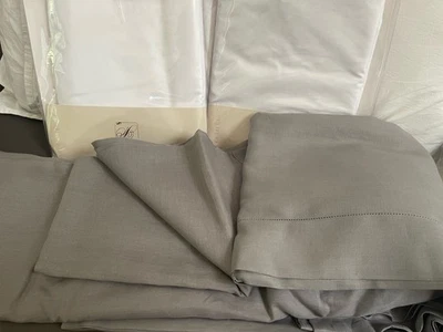 Matouk Italy NWT 4pc King Sheet Set 100% Linen Roman Platinum - Image 1 of 4