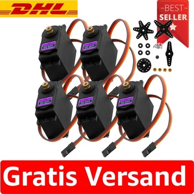 MG996R Mikro Servomotor 5er Set – Metallgetriebe für leise Arduino Projekte - Bild 1 von 4