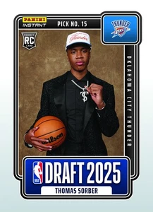 25 PANINI INSTANT NBA DRAFT NIGHT 15 THOMAS SORBER OKC THUNDER ROOKIE PRESALE - Picture 1 of 1