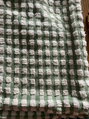 "Mantel a cuadros de guinga 92"" X 56"" cuadrado verde y blanco 100 % algodón" Foto 1 de 4