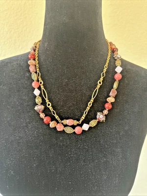Chico's Exquisite "Two-Strand Gemstone Bead Necklace" - Image 1 of 4