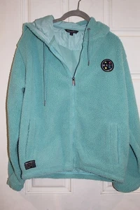 Maui and Sons Mens Small Soft Zip Up Hoodie Turquoise - Picture 1 of 9
