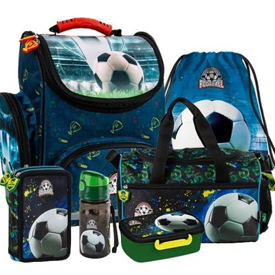 DERFORM Fussball Soccer Football Schulranzen Tornister Rucksack Ranzen Set Sporttasche