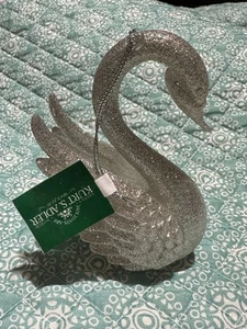 Kurt S. Adler Ornament Silber Glitzer Weihnachten Schwan Baumschmuck Neu mit Etikett - Bild 1 von 5