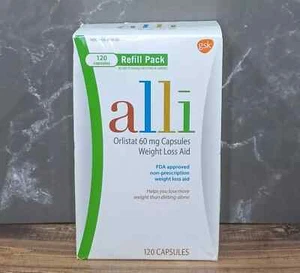 Weight Loss Diet Pills, Orlistat 60 mg Capsules 120 Count Refill Pack EXP 12/25 - Picture 1 of 5