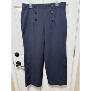 Talbots sailor style pants wide leg stretchy side close black size 14P - Picture 1 of 6