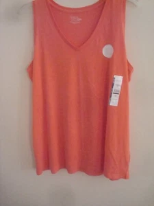 Ladies V neck Tank Top Size XXXL (22) 3 XL Orange Cotton - Picture 1 of 2