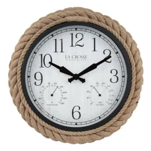 La Crosse Wall Clock 14" Indoor/Outdoor Rope Analog Quartz Weather-Resistant - Picture 1 of 6