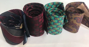 JOBLOT VINTAGE SILK TIES INCL PIERRE CARDIN & OTHERS GOOD CONDITION DIFF COLOURS - Picture 1 of 24