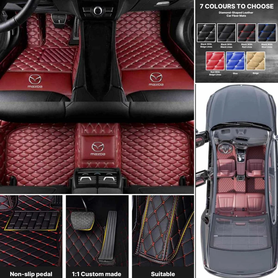 For Mazda 2 3 5 6 Car Floor Mats Carpet Luxury Waterproof Pu Leather Auto Liners - Imagem 1 de 4