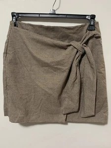 Rachel Zoe Women 8 Houndstooth Mini Skirt Tie Waist Classic Dressy Academia - Picture 1 of 8