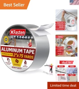 Long-Lasting HVAC Foil Tape 2 x 75ft - Temperature-Resilient Duct Insulation - Picture 1 of 10